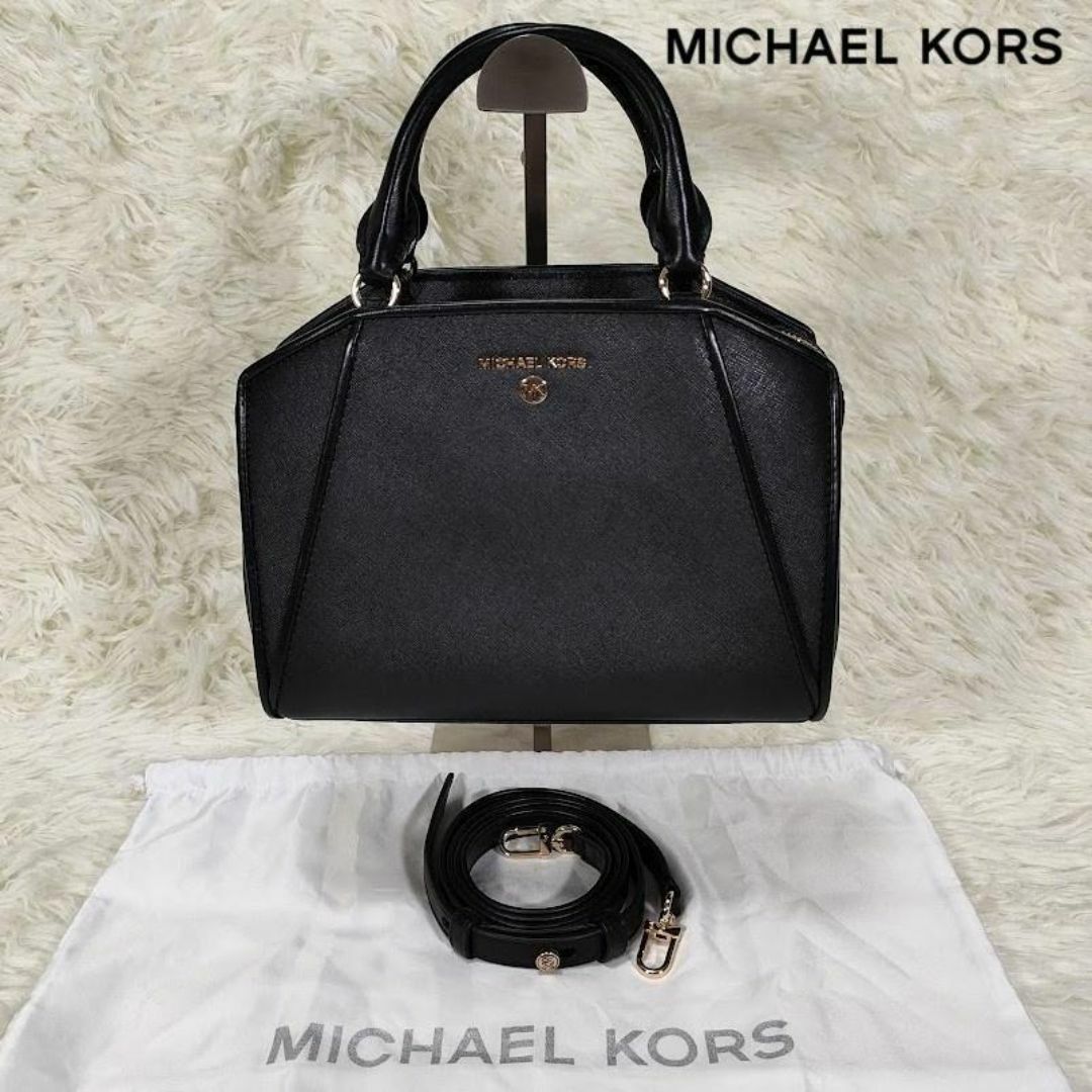 Michael Kors(マイケルコース)の極美品  マイケルコース レザー 2WAY ハンドバッグ ショルダー  ブラック レディースのバッグ(ショルダーバッグ)の商品写真