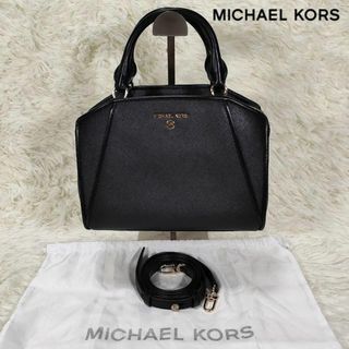 マイケルコース(Michael Kors)の極美品  マイケルコース レザー 2WAY ハンドバッグ ショルダー  ブラック(ショルダーバッグ)