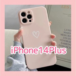 iPhone14Plus iPhoneケース ピンク ハート 手書き 新品