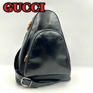 グッチ(Gucci)のGUCCI バンブー パテントレザー ショルダーバッグ ボディバッグ　113(ショルダーバッグ)