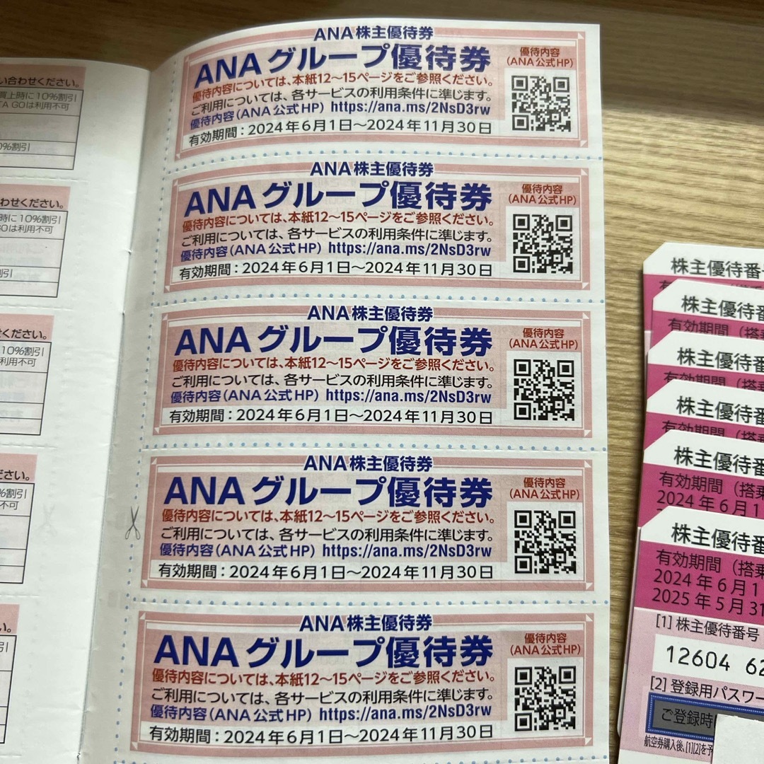 ANA グループ優待券　7枚 チケットの乗車券/交通券(航空券)の商品写真