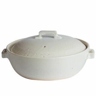 【人気商品】佐治陶器 ホワイト 29cm 萬古焼 スタイル 土鍋 (荒土使用) (調理道具/製菓道具)