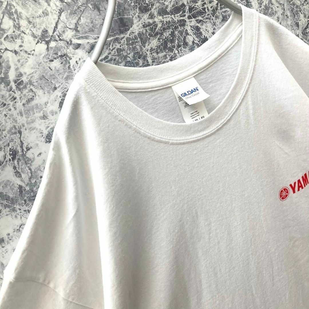 IT107 US古着ギルダン超有名企業YAMAHAバックデカプリントロゴTシャツ メンズのトップス(Tシャツ/カットソー(半袖/袖なし))の商品写真