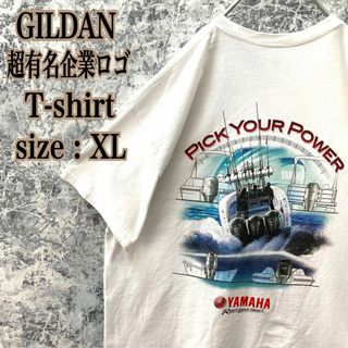 IT107 US古着ギルダン超有名企業YAMAHAバックデカプリントロゴTシャツ(Tシャツ/カットソー(半袖/袖なし))