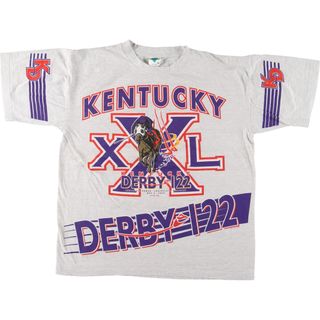 古着 90年代 TOWN CHAMP KENTUCKY DERBY 122 大判プリント スポーツプリントTシャツ メンズXL ヴィンテージ /eaa447849(Tシャツ/カットソー(半袖/袖なし))