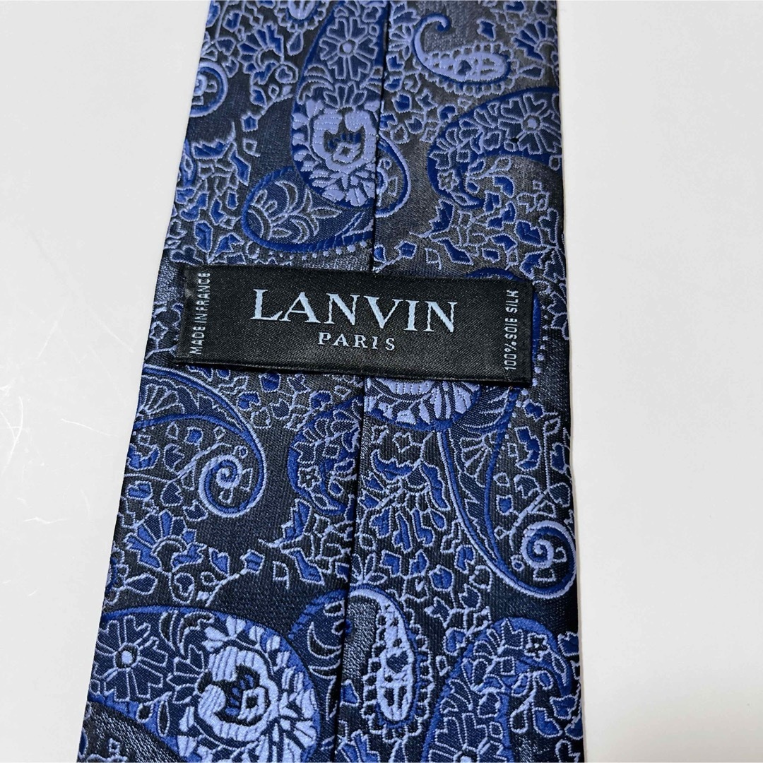 LANVIN(ランバン)の美品 ランバン ネクタイ ハイブランド ペイズリー柄 花柄 ジャガード織り 光沢 メンズのファッション小物(ネクタイ)の商品写真