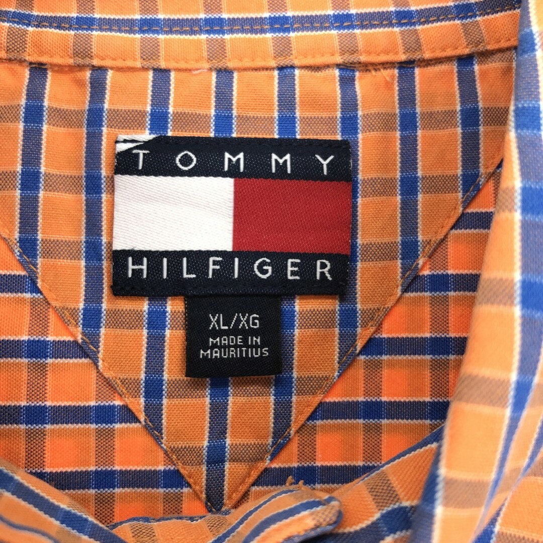 TOMMY HILFIGER(トミーヒルフィガー)の古着 90年代 トミーヒルフィガー TOMMY HILFIGER 半袖 ボタンダウン チェックシャツ メンズXL ヴィンテージ /eaa448816 メンズのトップス(シャツ)の商品写真