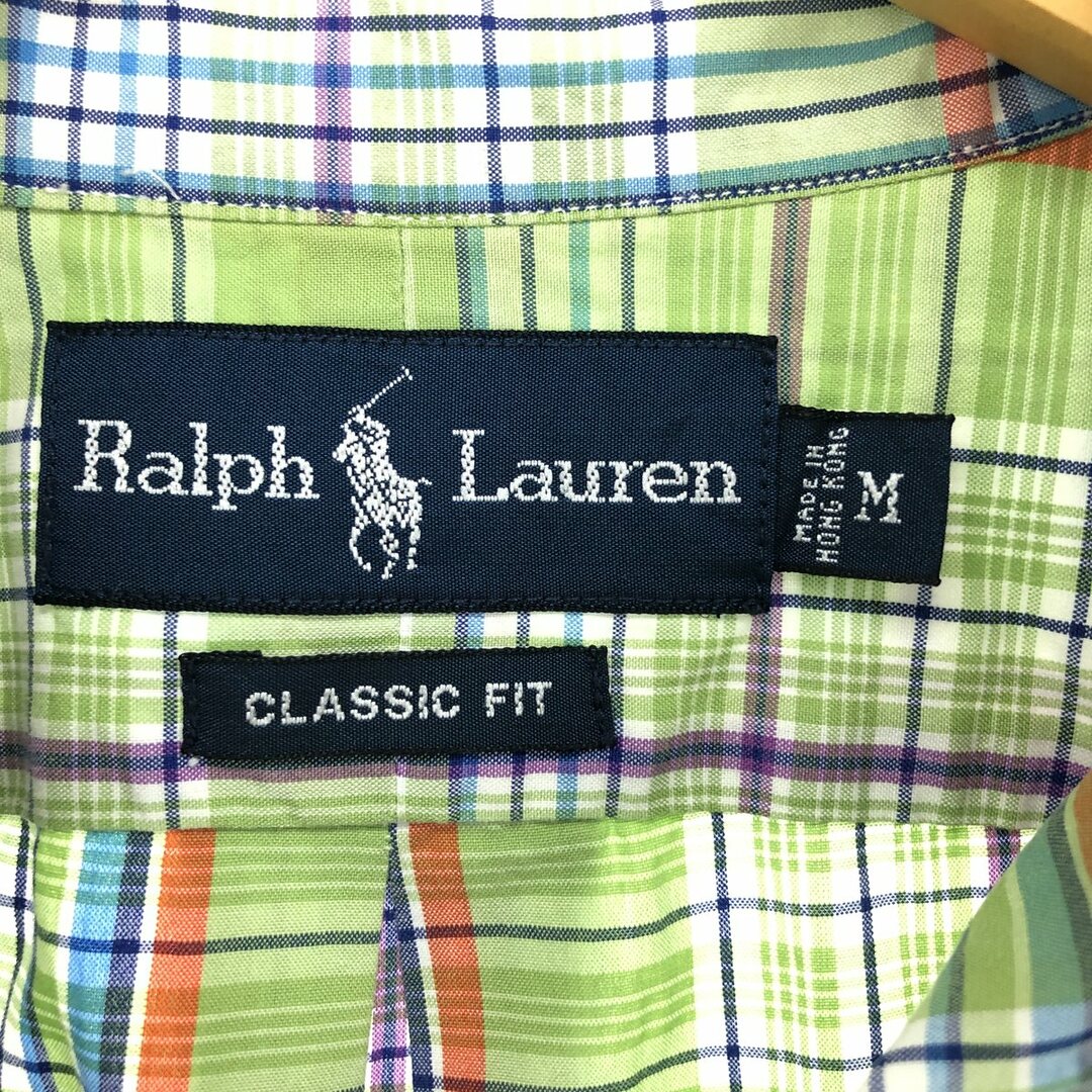 Ralph Lauren(ラルフローレン)の古着 ラルフローレン Ralph Lauren CLASSIC FIT クラシックフィット 半袖 ボタンダウン チェックシャツ メンズM /eaa448819 メンズのトップス(シャツ)の商品写真