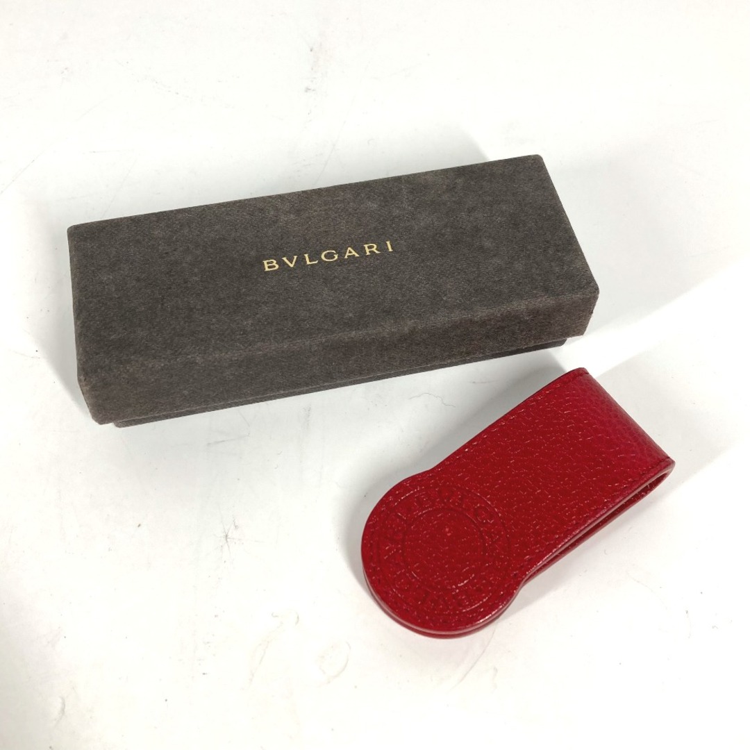 BVLGARI(ブルガリ)のブルガリ BVLGARI ロゴ ブルガリブルガリ 財布  マネークリップ レザー レッド 美品 メンズのファッション小物(マネークリップ)の商品写真