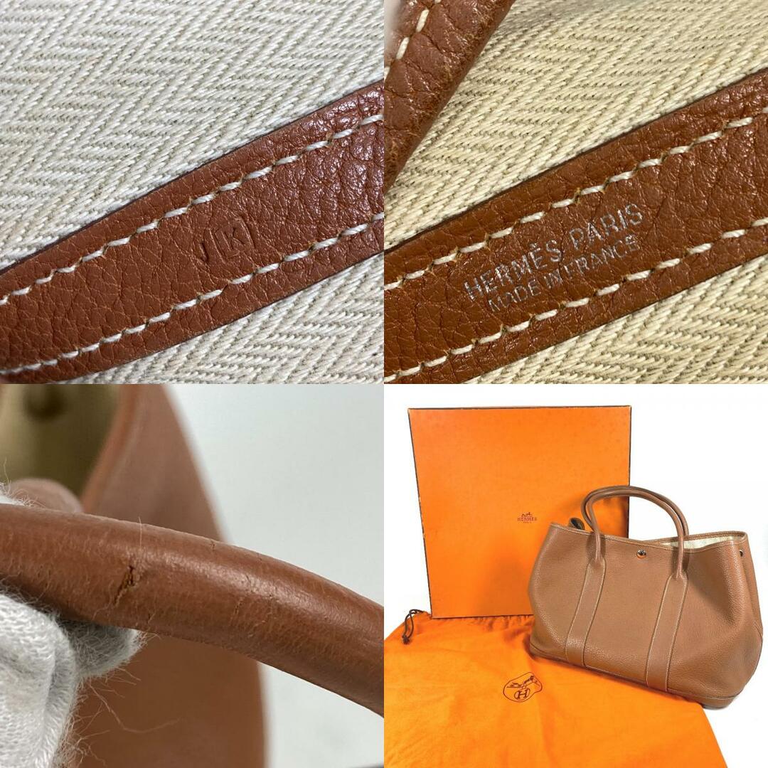 Hermes(エルメス)のエルメス HERMES ガーデンパーティ PM ショルダーバッグ ハンドバッグ カバン トートバッグ ネゴンダ K□刻 ゴールド ブラウン レディースのバッグ(トートバッグ)の商品写真