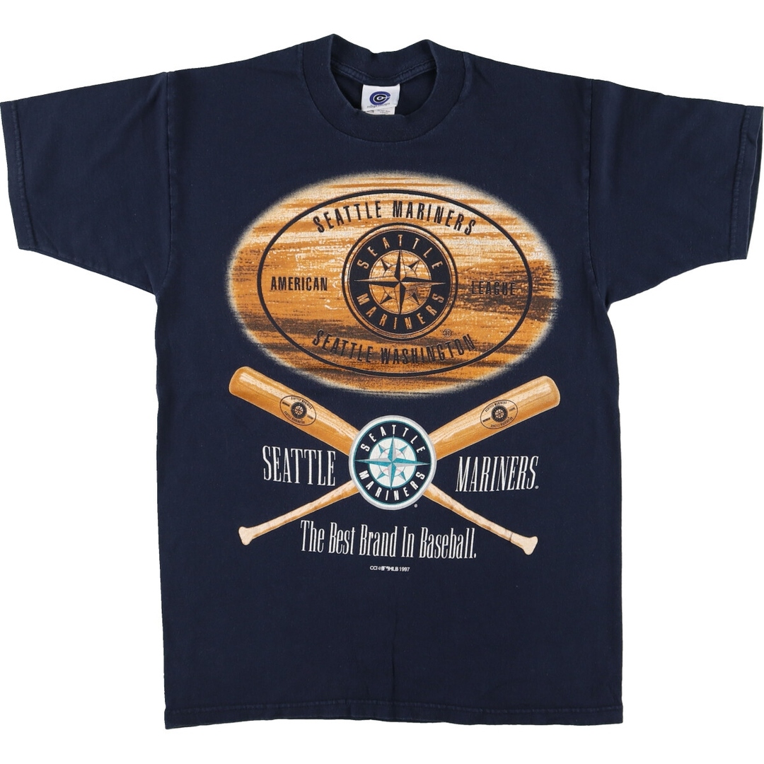 古着 90年代 COLLEGE CONCEPTS MLB SEATTLE MARINERS シアトルマリナーズ スポーツプリントTシャツ メンズM ヴィンテージ /eaa447856 メンズのトップス(Tシャツ/カットソー(半袖/袖なし))の商品写真