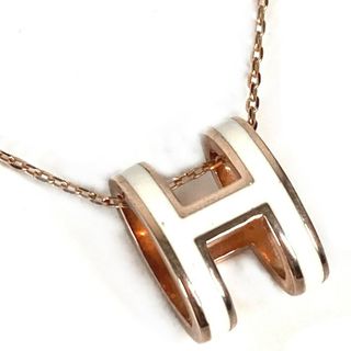 Hermes - エルメス HERMES ポップアッシュH アクセサリー チェーン ネックレス メタル ホワイト