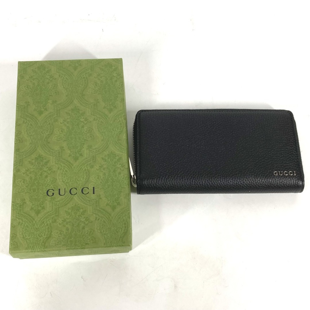 Gucci(グッチ)のグッチ GUCCI ロゴ ジップアラウンドウォレット 771154 ロングウォレット ラウンドファスナー 長財布 レザー ブラック 新品同様 メンズのファッション小物(長財布)の商品写真