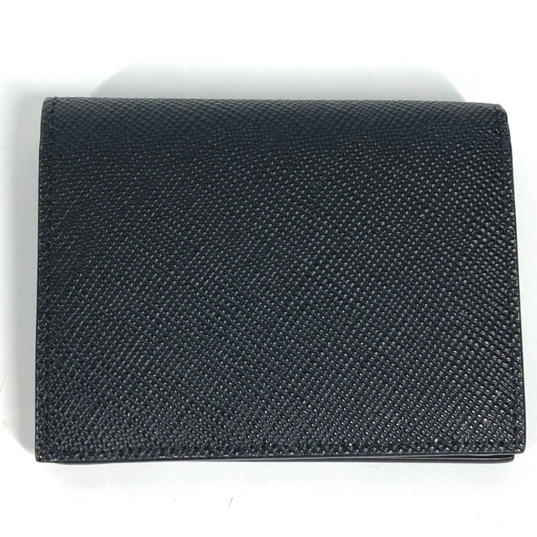 PRADA(プラダ)のプラダ PRADA ロゴ コンパクトウォレット 2つ折り財布 レザー ブラック 新品同様 レディースのファッション小物(財布)の商品写真