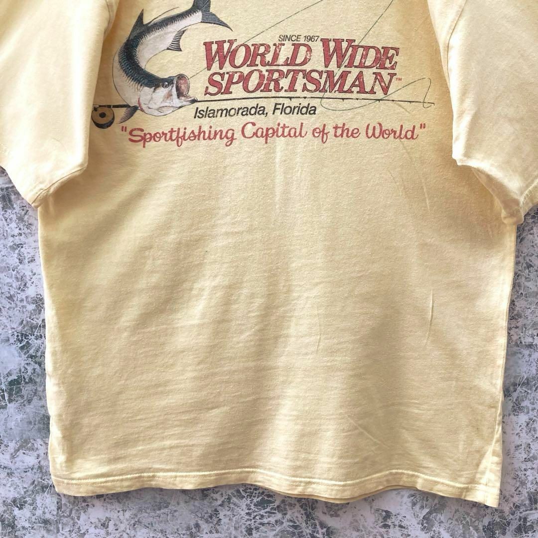 VINTAGE(ヴィンテージ)のIT104 US古着ワールドワイドスポーツマンリアルフィッシュバックロゴTシャツ メンズのトップス(Tシャツ/カットソー(半袖/袖なし))の商品写真