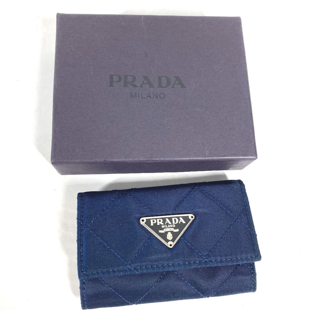 PRADA(プラダ)のプラダ PRADA トライアングルロゴ 三角ロゴ プレート キルティング 鍵 6連 キーケース レザー/ナイロン ブルー その他のその他(その他)の商品写真