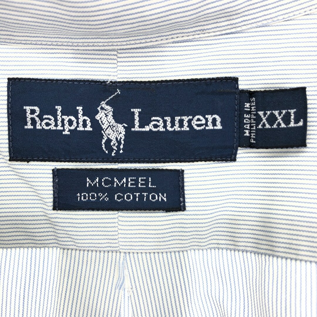 Ralph Lauren(ラルフローレン)の古着 ラルフローレン Ralph Lauren MCMEEL 半袖 ボタンダウン ストライプシャツ メンズXXL /eaa448831 メンズのトップス(シャツ)の商品写真