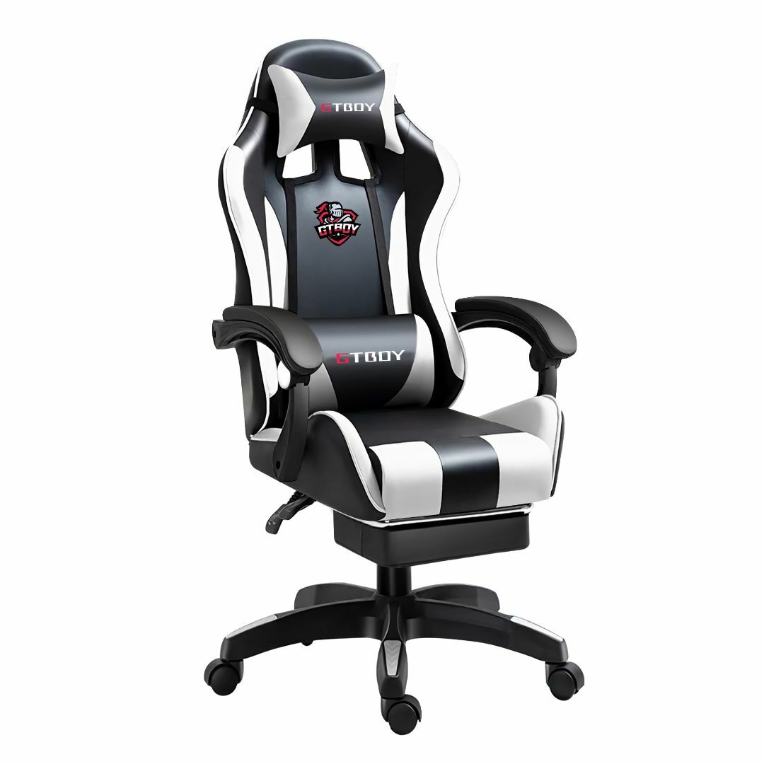 【色: 白と黒】GTBoy ゲーミングチェア gaming chair PCゲー インテリア/住まい/日用品のオフィス家具(その他)の商品写真