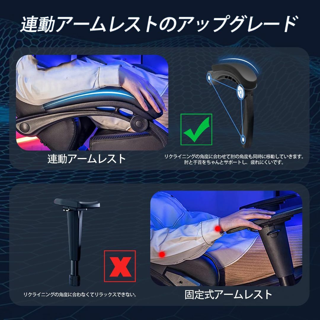 【色: 白と黒】GTBoy ゲーミングチェア gaming chair PCゲー インテリア/住まい/日用品のオフィス家具(その他)の商品写真