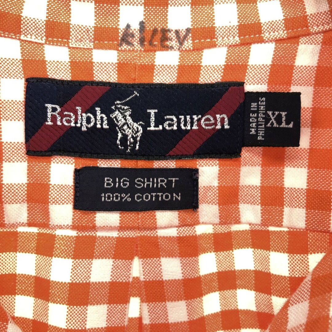 Ralph Lauren(ラルフローレン)の古着 ラルフローレン Ralph Lauren BIG SHIRT ギンガムチェック 半袖 ボタンダウンシャツ メンズXL /eaa447429 メンズのトップス(シャツ)の商品写真