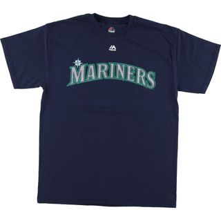 古着 MAJESTIC MLB SEATTLE MARINERS シアトルマリナーズ スポーツプリントTシャツ メンズM /eaa447865(Tシャツ/カットソー(半袖/袖なし))