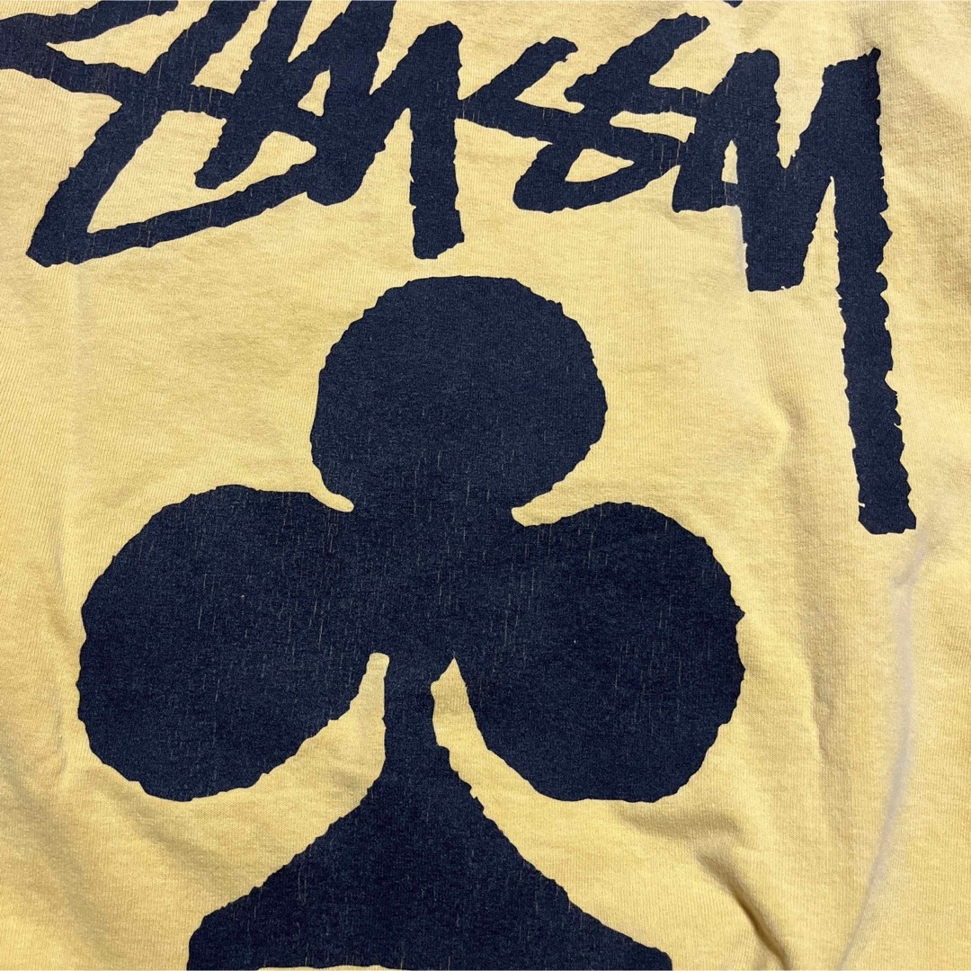 STUSSY(ステューシー)のSTUSSY トランプ　クローバー　tee tシャツ　L 黄色　yellow メンズのトップス(Tシャツ/カットソー(半袖/袖なし))の商品写真