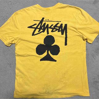 ステューシー(STUSSY)のSTUSSY トランプ　クローバー　tee tシャツ　L 黄色　yellow(Tシャツ/カットソー(半袖/袖なし))