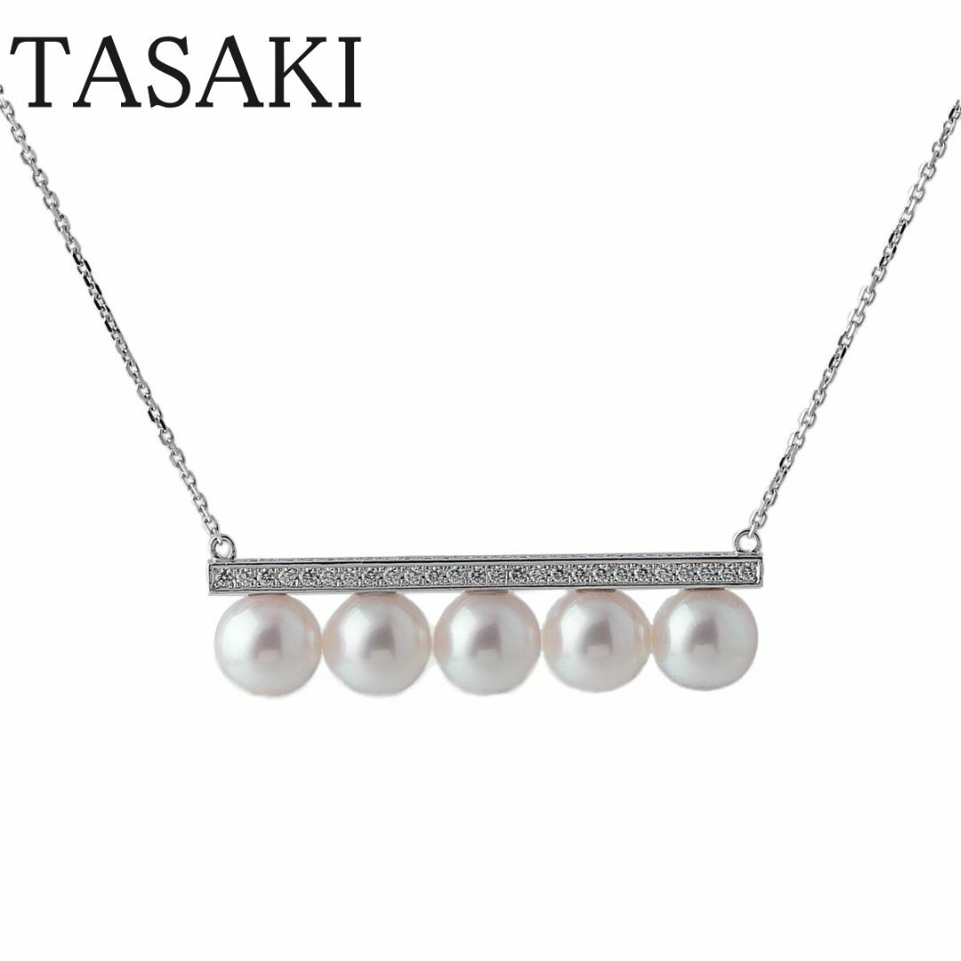 TASAKI(タサキ)のタサキ バランス シグネチャー ダイヤ ネックレス 現行モデル 定価1,826,000円 アコヤパール8.5mm 0.45ct 70cm 750WG P-16043型 箱 新品仕上げ済 田崎 TASAKI【16577】 レディースのアクセサリー(ネックレス)の商品写真