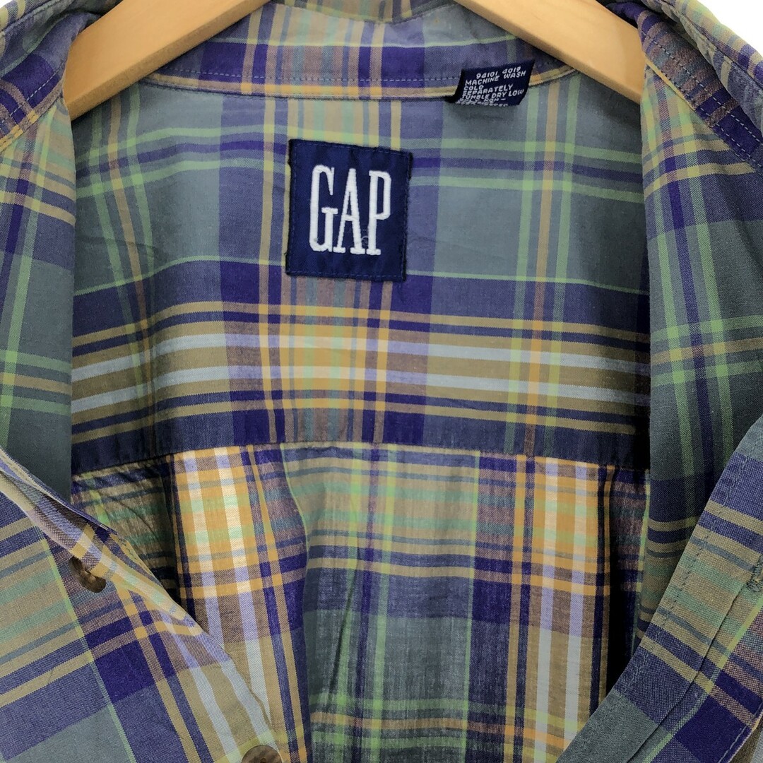 GAP(ギャップ)の古着 90年代 ギャップ GAP オールドギャップ 半袖 ボタンダウン チェックシャツ メンズXL ヴィンテージ /eaa443787 メンズのトップス(シャツ)の商品写真