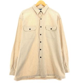 ラルフローレン(Ralph Lauren)の古着 ラルフローレン Ralph Lauren POLO by Ralph Lauren HULTON 長袖 ストライプシャツ メンズL /eaa447189(シャツ)