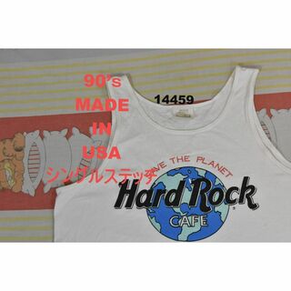 ハードロックカフェ(Hard Rock CAFE)のハードロックカフェ 90’ｓタンクトップ t14459 USA製 00 80(タンクトップ)