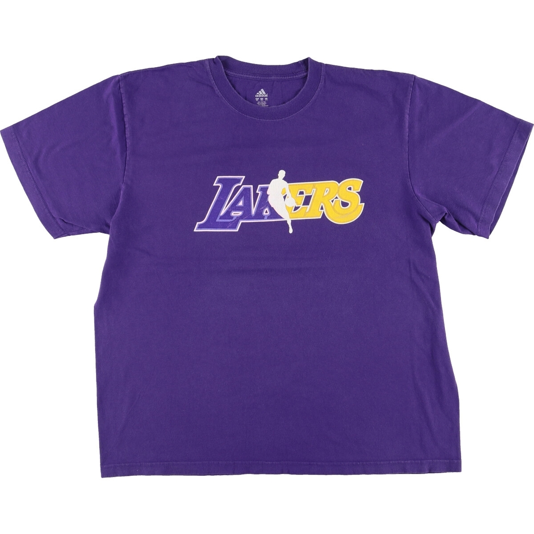 adidas(アディダス)の古着 アディダス adidas NBA LOS ANGELES LAKERS ロサンゼルスレイカーズ スポーツプリントTシャツ メンズXXL /eaa447867 メンズのトップス(Tシャツ/カットソー(半袖/袖なし))の商品写真