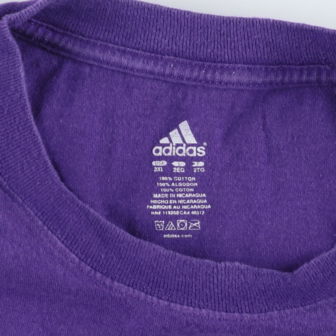 adidas(アディダス)の古着 アディダス adidas NBA LOS ANGELES LAKERS ロサンゼルスレイカーズ スポーツプリントTシャツ メンズXXL /eaa447867 メンズのトップス(Tシャツ/カットソー(半袖/袖なし))の商品写真