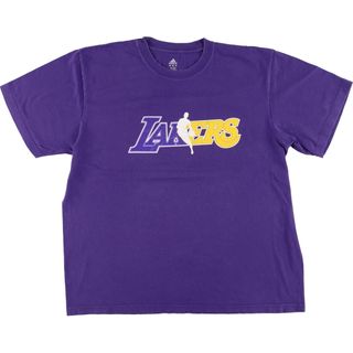 アディダス(adidas)の古着 アディダス adidas NBA LOS ANGELES LAKERS ロサンゼルスレイカーズ スポーツプリントTシャツ メンズXXL /eaa447867(Tシャツ/カットソー(半袖/袖なし))