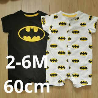 エイチアンドエム(H&M)の(2-4M)バッドマン 半袖ロンパース(ロンパース)