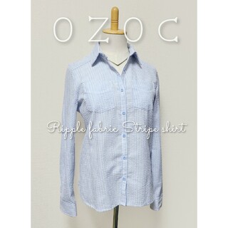 OZOC - * OZOC * リップル生地 の ストライプシャツ