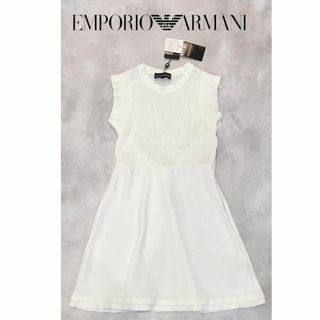 Emporio Armani - 【ARMANI】アルマーニ ホワイト ワンピース サイズ 36タグ付き新品未使用