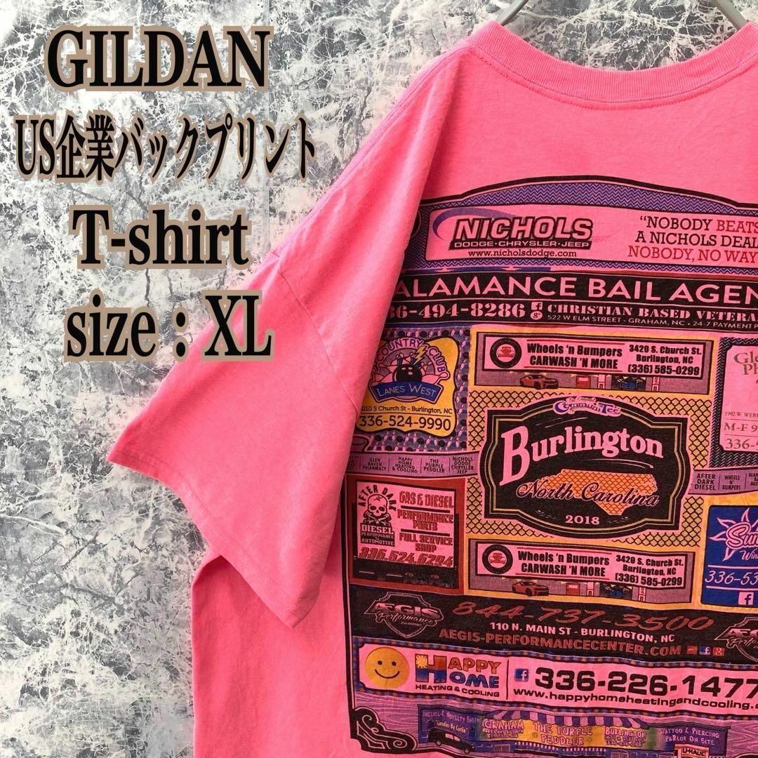 IT99 US古着ギルダンアメリカ自動車企業ロゴバックショッププリントTシャツ メンズのトップス(Tシャツ/カットソー(半袖/袖なし))の商品写真