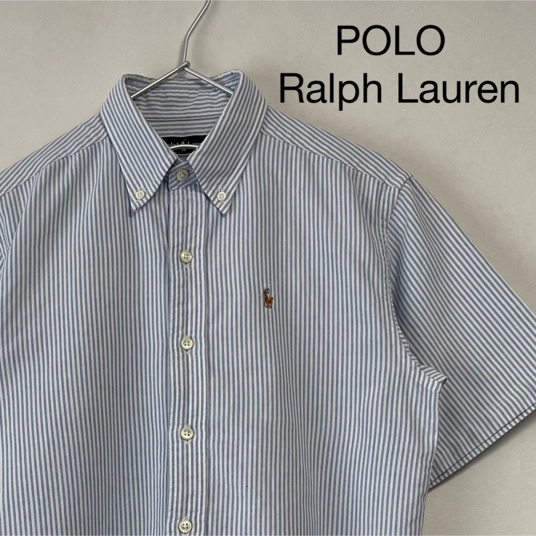 Ralph Lauren(ラルフローレン)の古着 90s POLO Ralph Lauren 半袖 BDシャツ ストライプ レディースのトップス(シャツ/ブラウス(半袖/袖なし))の商品写真