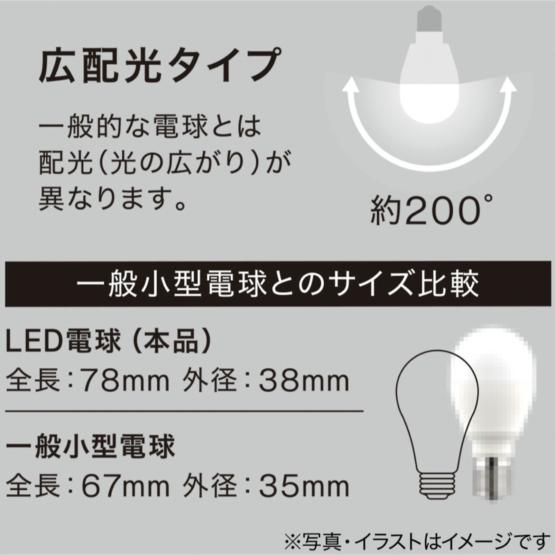 ニトリ(ニトリ)の【新品・未使用】ニトリ LED電球 6個セット（電球色，E17口金） インテリア/住まい/日用品のライト/照明/LED(蛍光灯/電球)の商品写真