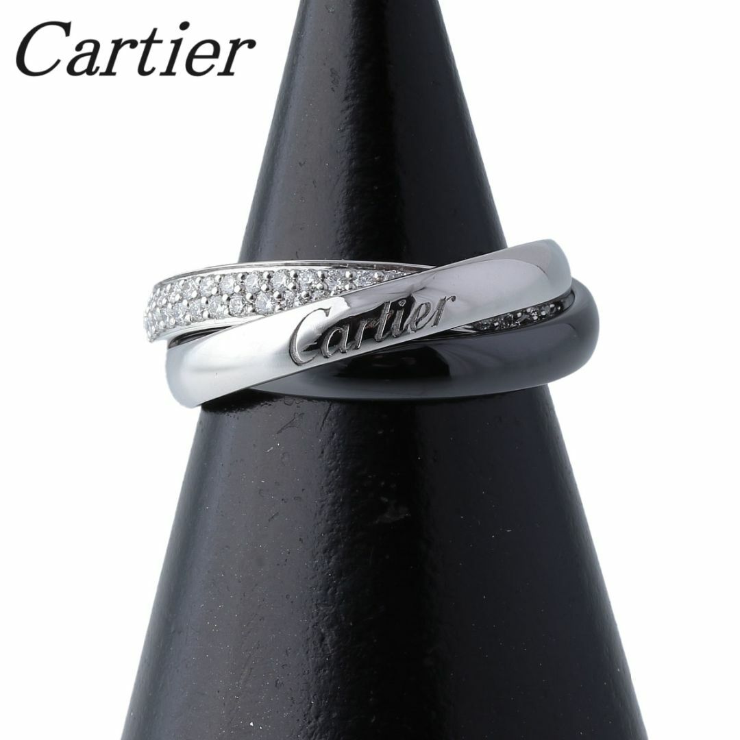 Cartier(カルティエ)のカルティエ トリニティ パヴェダイヤ リング #47 SM 750WG/CE 箱 保証書(2016年) 新品仕上げ済 Cartier【16828】 レディースのアクセサリー(リング(指輪))の商品写真