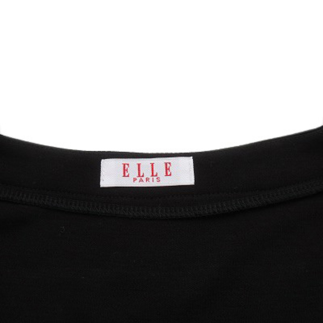ELLE(エル)のエル ELLE ワンピース ドッキング Uネック 半袖 ラメ 38 黒  レディースのワンピース(ひざ丈ワンピース)の商品写真