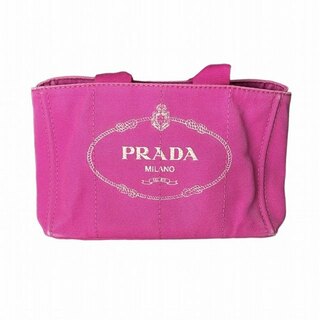 プラダ(PRADA)のプラダ PRADA カナパ M キャンバス ハンドバッグ トート ピンク ロゴ(ハンドバッグ)
