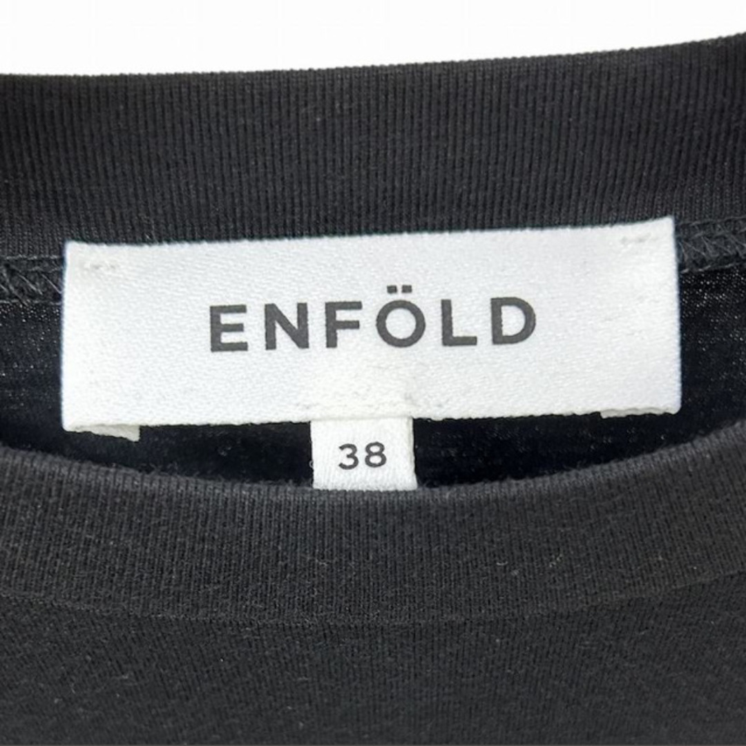 ENFOLD(エンフォルド)のエンフォルド ENFOLD 23SS CURVE-SLIT T-SHIRT 黒 レディースのトップス(Tシャツ(半袖/袖なし))の商品写真