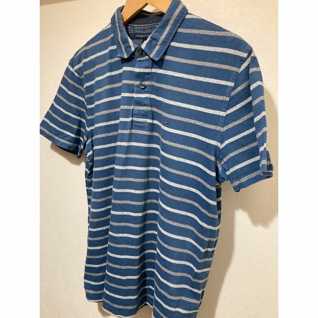 TOMMY HILFIGER(トミーヒルフィガー)のトミーヒルフィガー 古着 ポロシャツ L ネイビー  ワンポイントロゴ 90s メンズのトップス(ポロシャツ)の商品写真