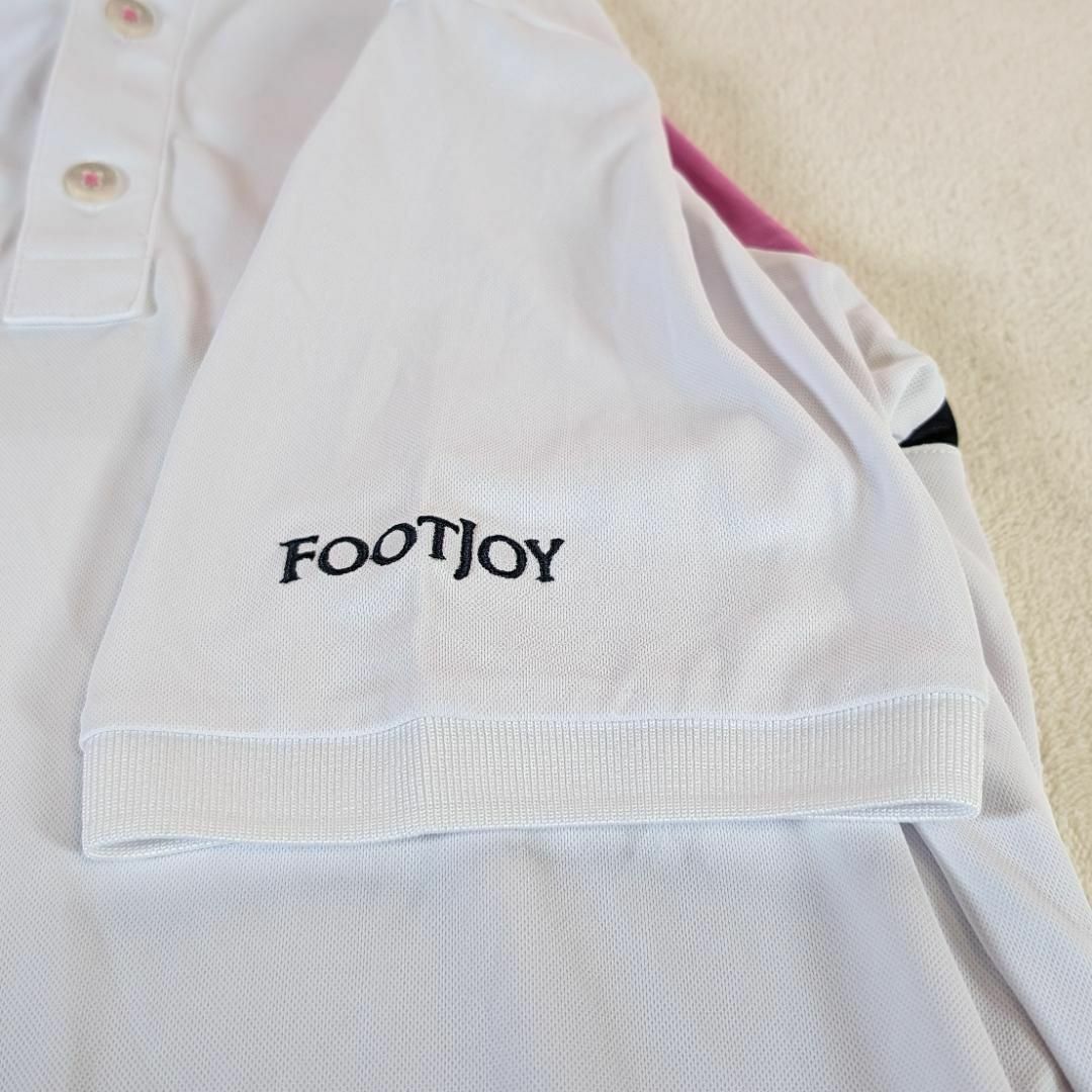 FootJoy(フットジョイ)の【フットジョイ】ゴルフウェア　シャツ　半袖　白　ワンポイント　L　メンズ スポーツ/アウトドアのゴルフ(ウエア)の商品写真