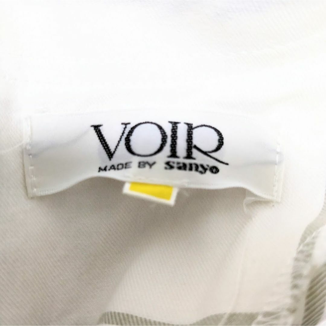 SANYO(サンヨー)のVOIR by SANYO ワンピース　ヴィンテージ　昭和レトロホワイトトライプ レディースのワンピース(ひざ丈ワンピース)の商品写真