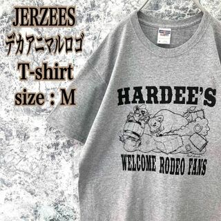 ジャージーズ(JERZEES)のIT98 US古着ジャージーズデカプリントアニマル柄ロゴ半袖Tシャツカットソー(Tシャツ/カットソー(半袖/袖なし))