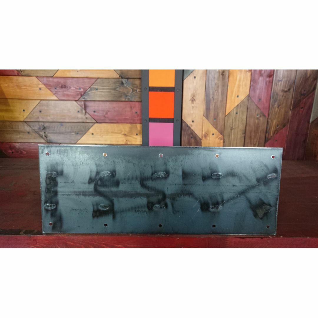 マットホワイトでアイアンな極太鉄脚♪ 50×400×650mm ♢型 2脚ver ハンドメイドのインテリア/家具(家具)の商品写真