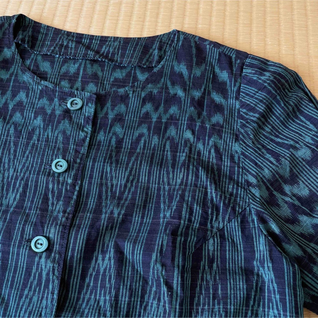 昭和レトロ　緑のブラウス レディースのトップス(シャツ/ブラウス(半袖/袖なし))の商品写真